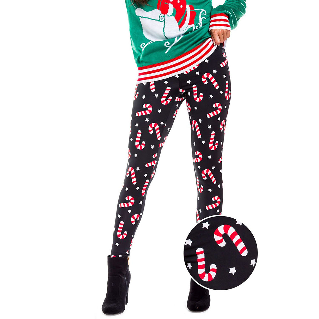 Stretch Digital Printing Sports Ninth Pants Women