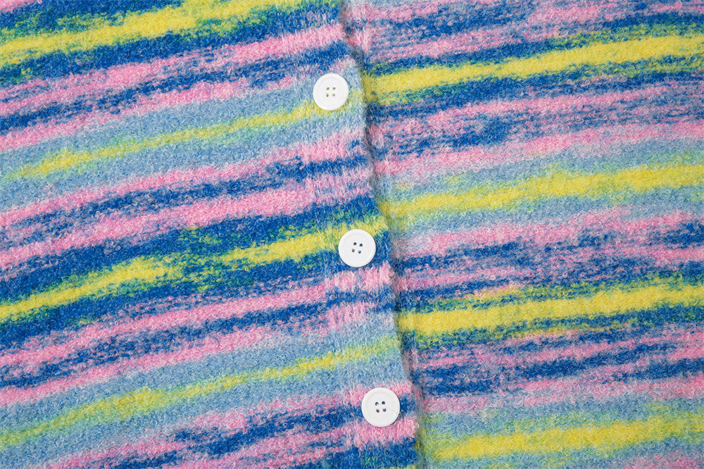 Autumn And Winter Men's Striped Cardigan Sweater