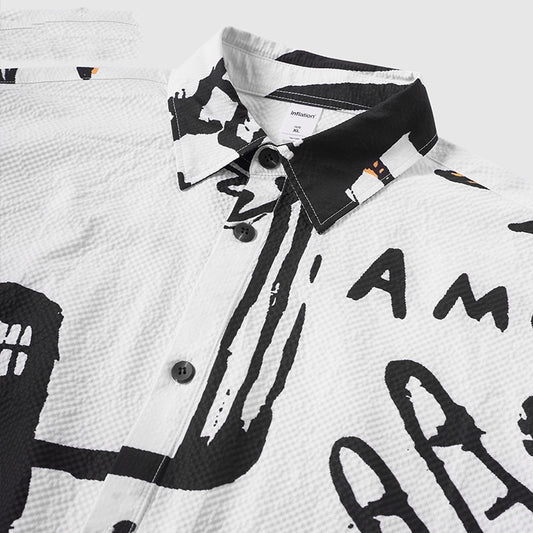 Hand-painted Graffiti Digital Printing Shirt Autumn And Winter New