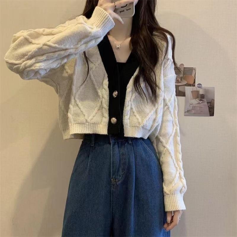 Short Knitted Sweater Coat New Springautumn Style