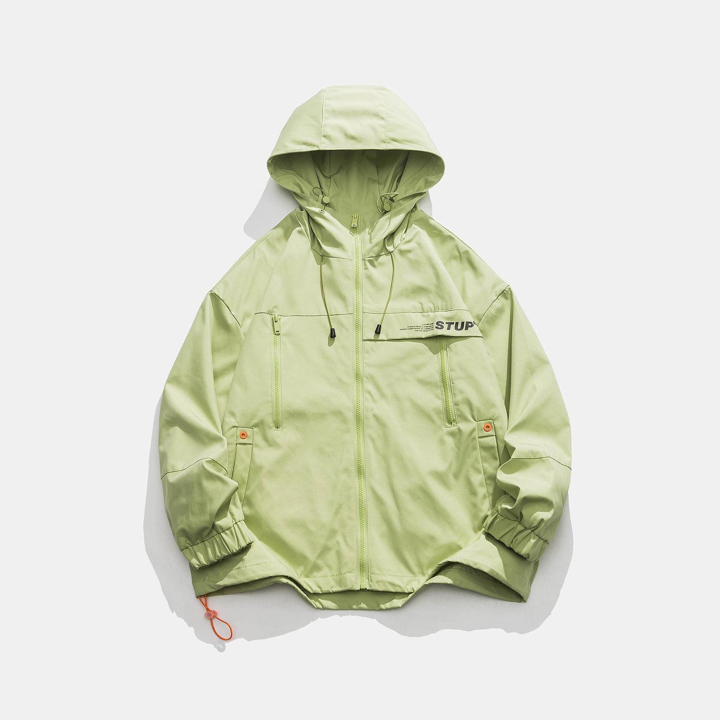 Hooded Jacket Trendy Brand Versatile Casual Pu Handsome Baggy Coat