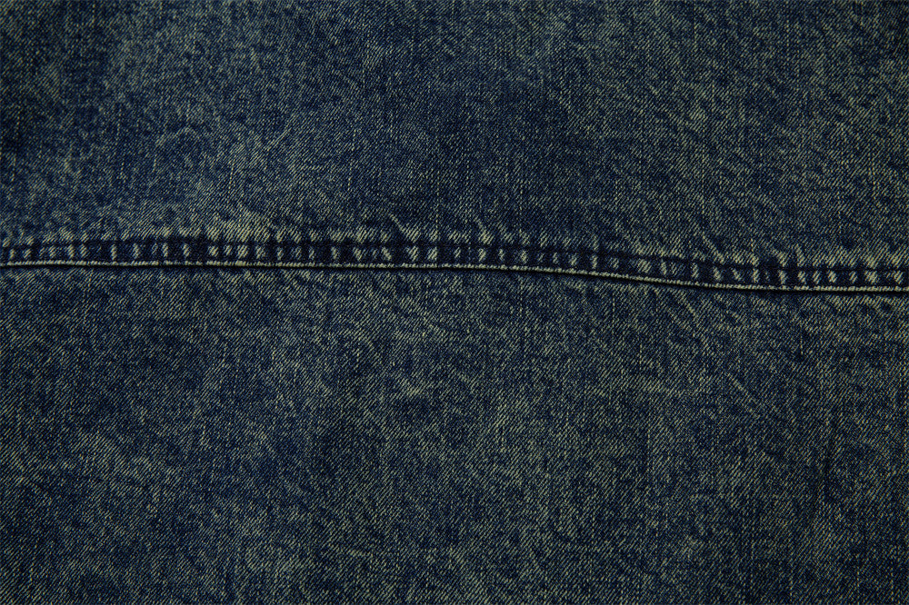 Tie-dye Gradient Denimjakke til Mænd med Store Lommer