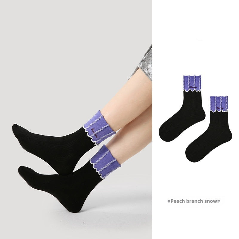 Niche Vintage Court Style Thin Middle-long Stockings