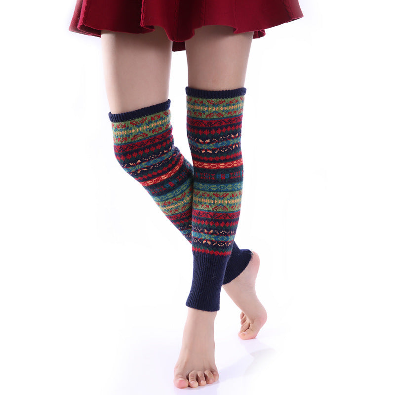 Camouflage Bohemian Thick Wool Pile Socks
