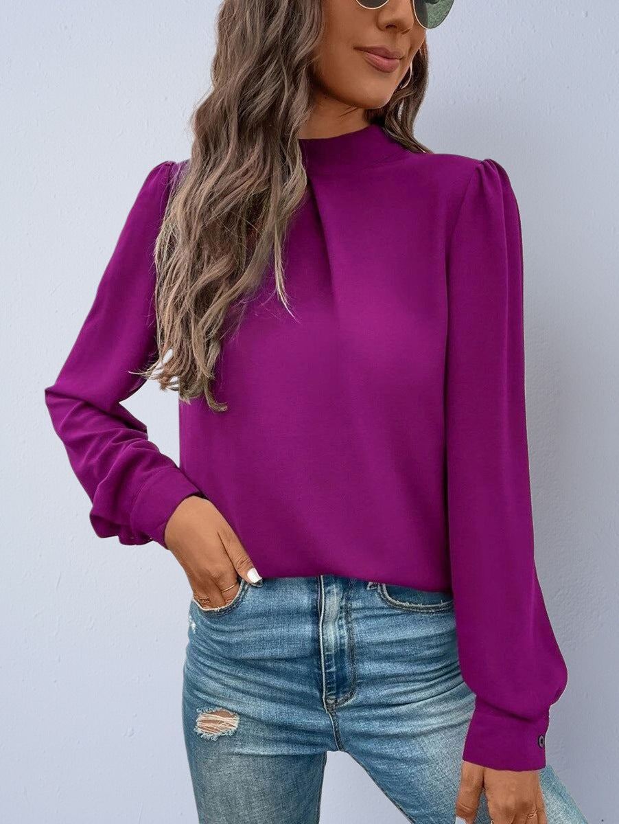 Women's Satin Fashion Long-Sleeve Blouse