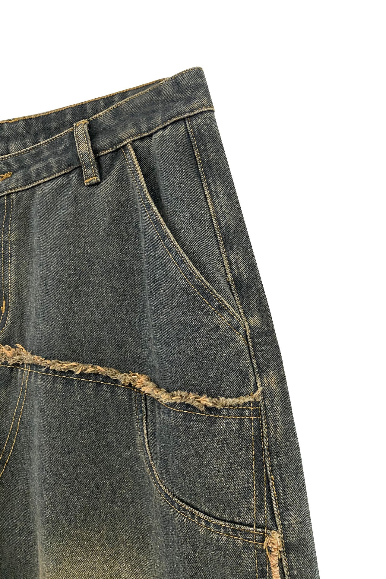 Loose Wash Edging Loose Denim Trousers