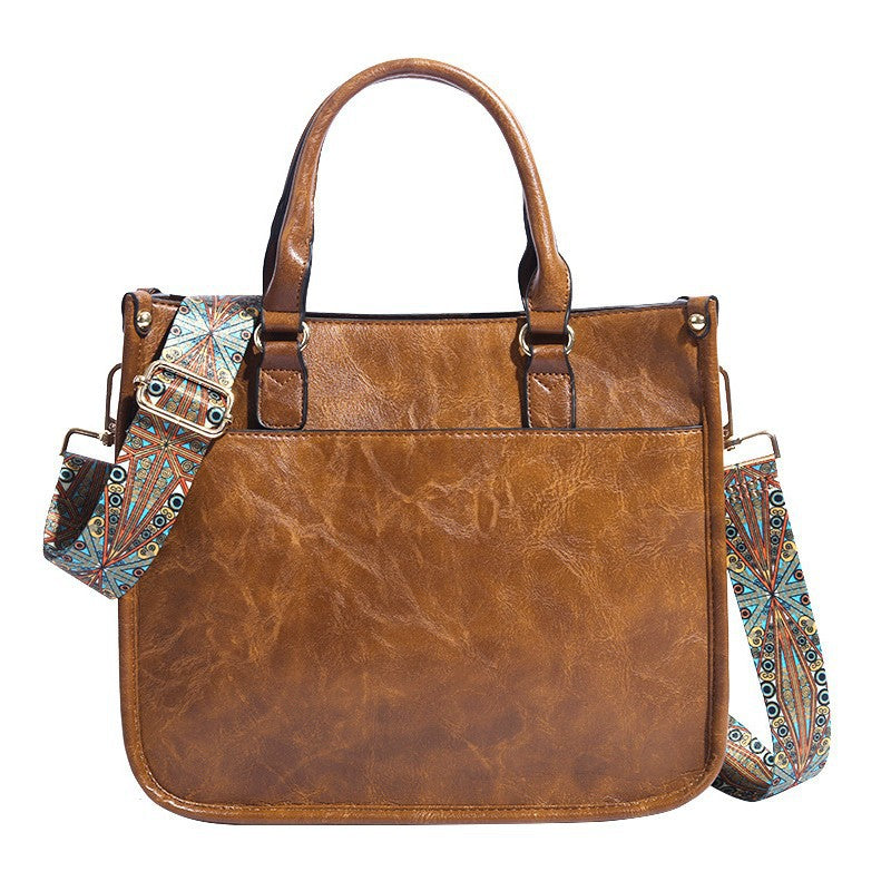 Soft Leather Large Capacity Crossbody Shoulder Tote Bag