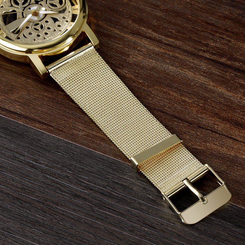 Men's Transparent Cutout Roman Mesh Quartz Watch