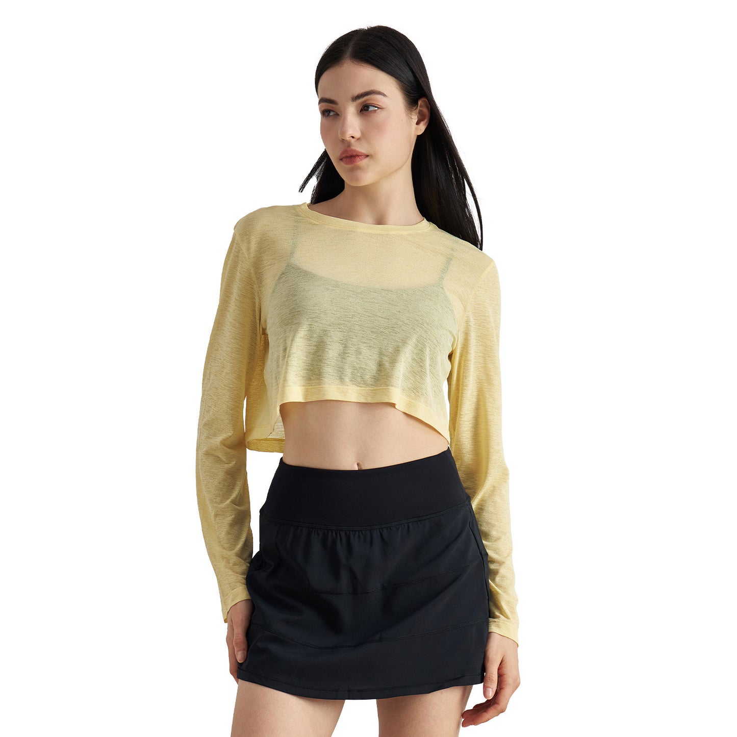 Bundle Garn Forår Og Sommer Løs Midriff Outfit Sport Langærmet Overtøj