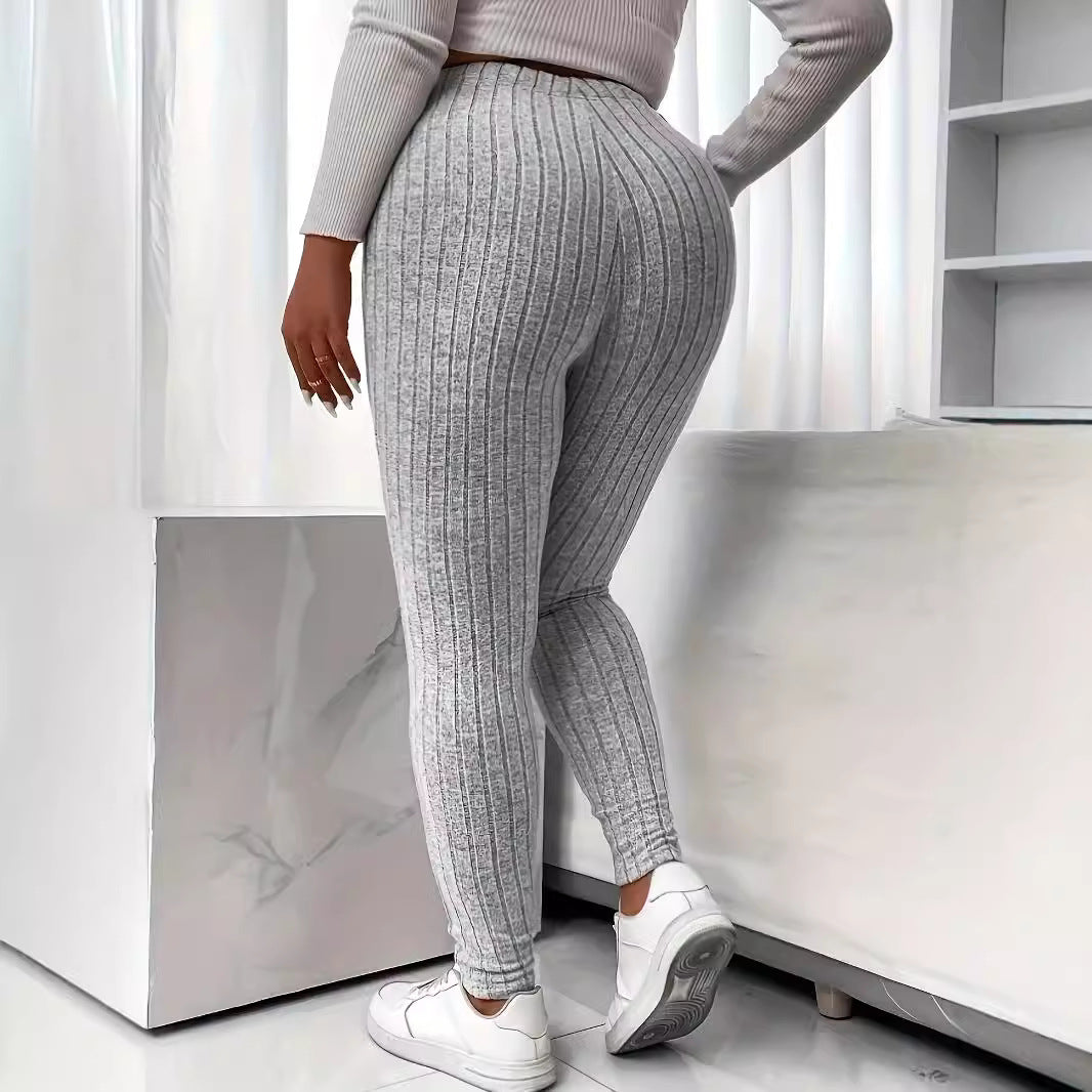 Knit Casual High Waist Women's Leggings