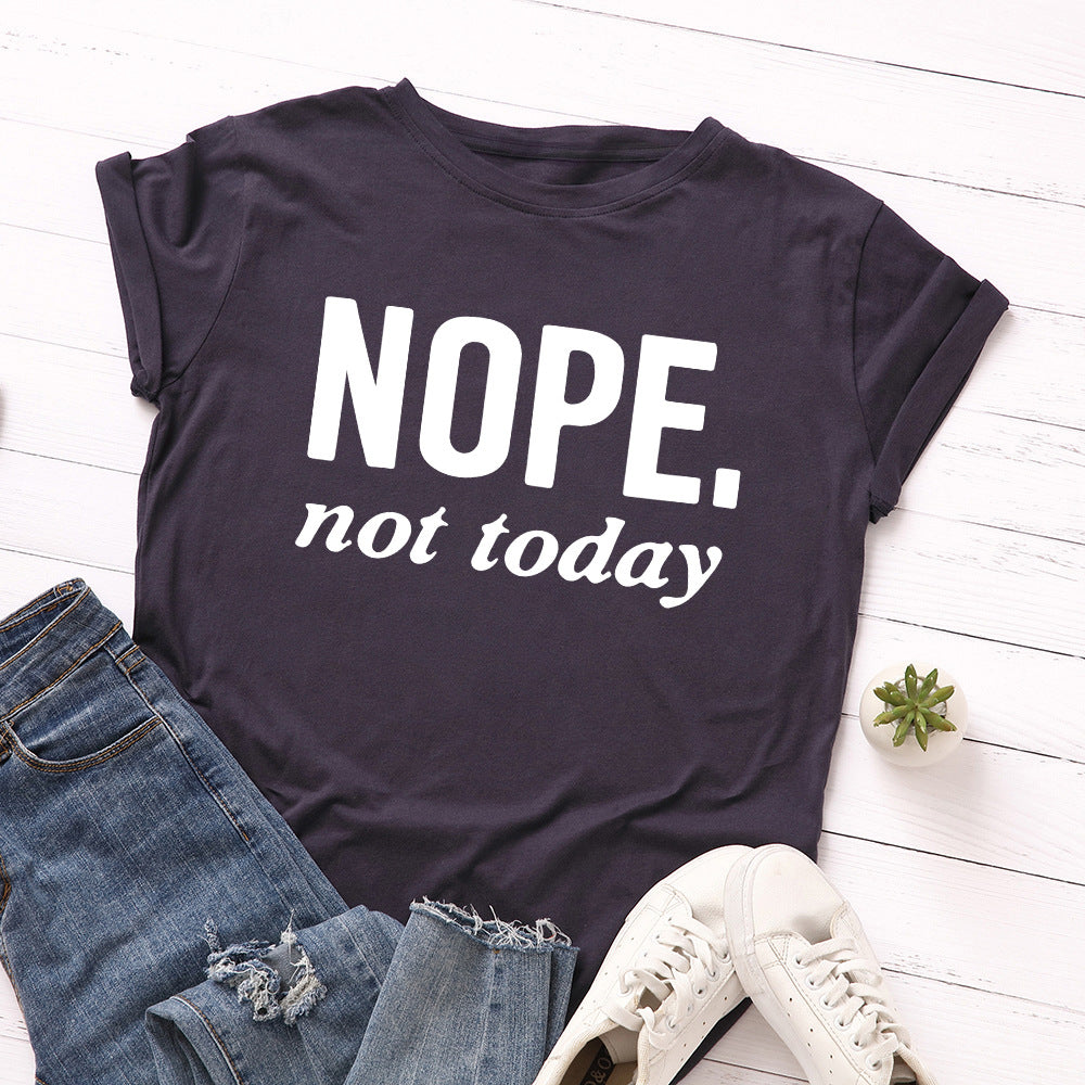 Women's Letter Loose Round Neck Short Sleeve T-Shirt