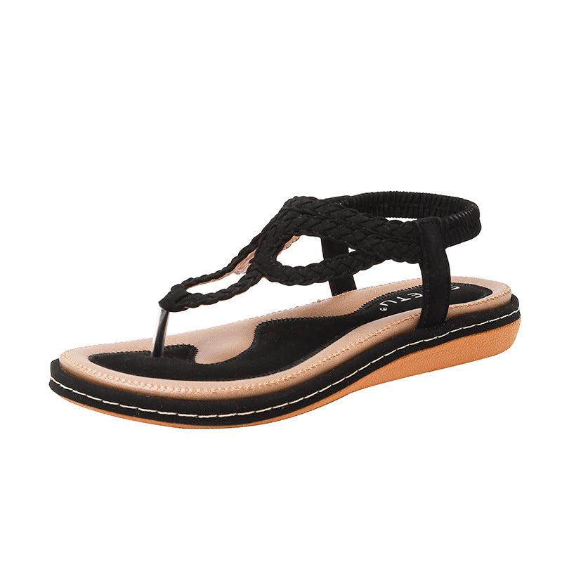 Summer New European And American Woven Casual Flat