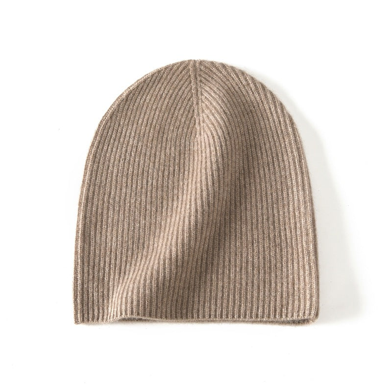 Pure Cashmere Knitted Wool Hat All-match Bag Cap Sleeve Cap All-match Casual Shopping Cashmere Hat