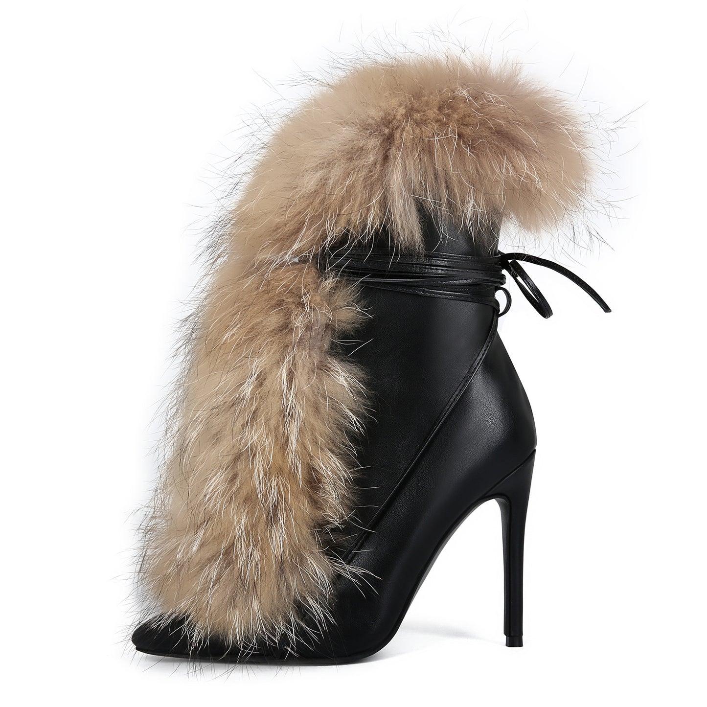 Womens Pointed-Toe Ankle Boots In Plus Sizes With Stiletto Heels