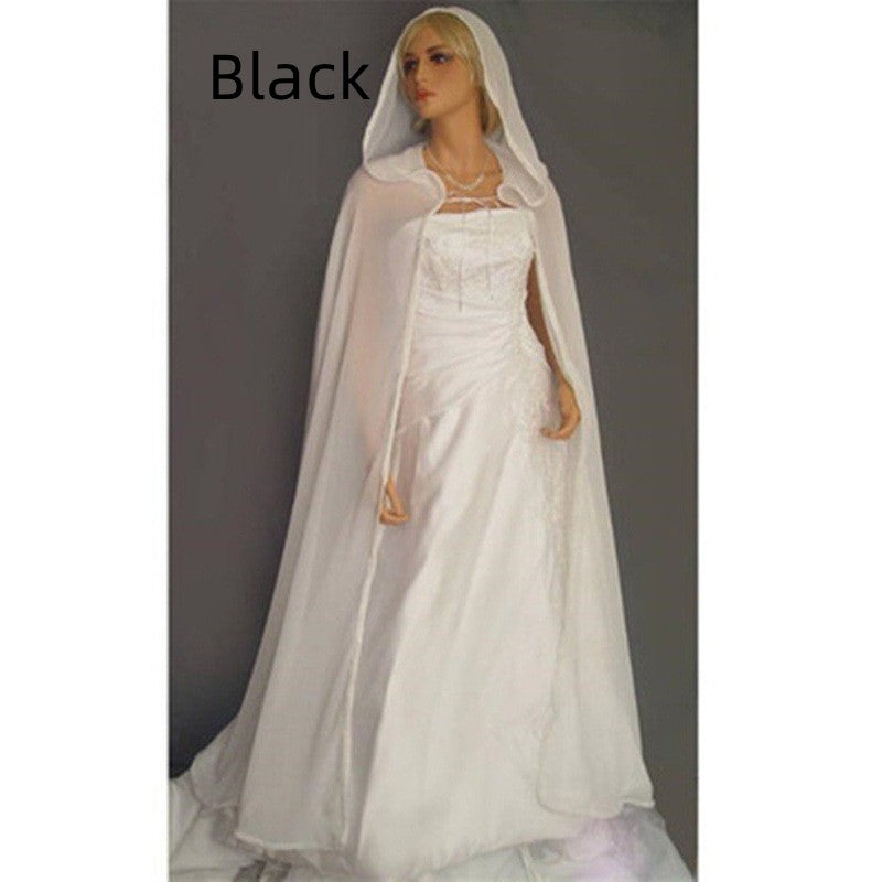Chiffon Translucent Cape Hooded Shawl Girl