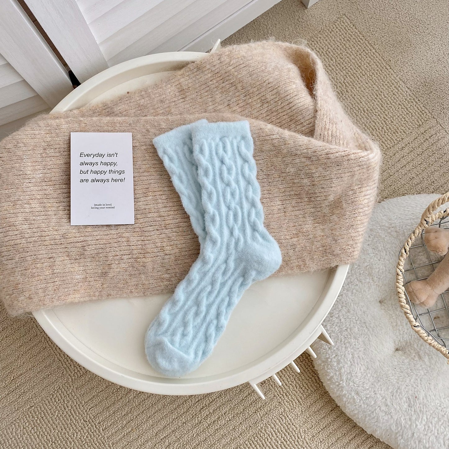 Fleece Lined Padded Warm Keeping Floor Home Sleeping Socks