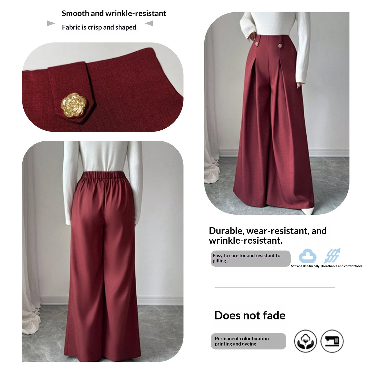 American-style Flowy High-end Wide-leg Pants