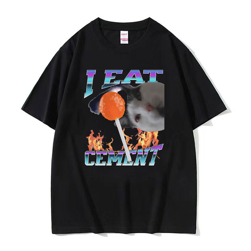 Funny Printed T-shirt Men And Women Fashion Round Neck Loose Short Sleeves