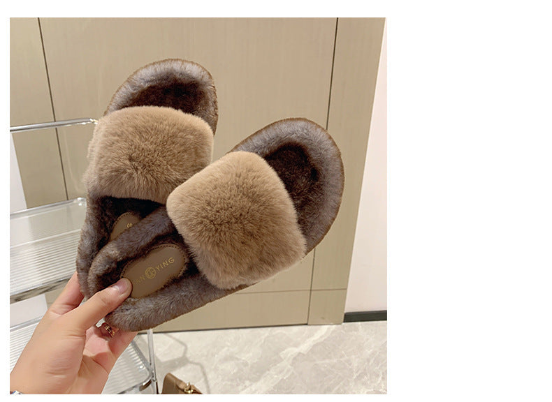 Women's New Flat Bottomed Casual Wool Slippers