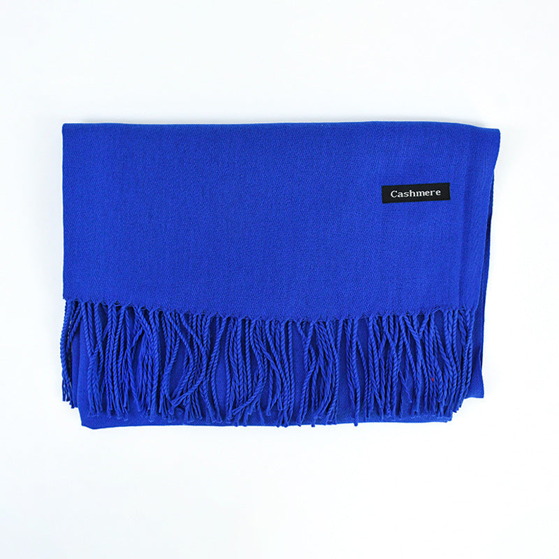 Women's Solid Color Scarf Tassel Scarf