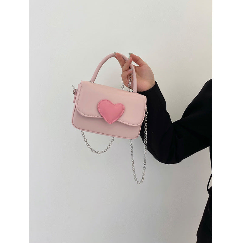 Love Contrast Color Girl Cute Small Square Bag