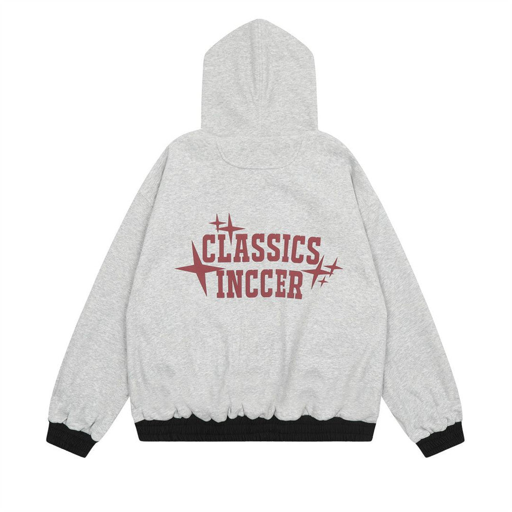 Double-sided Loose Casual Letter Hooded Jacket