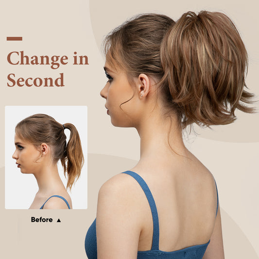 Wig Female Ponytail Short Grip Curly Hair