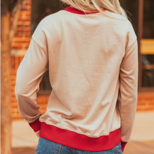 Sweatshirt med Bogstaver og Striber