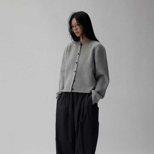 Waist-tight Round Neck Sweater Autumn Winter Coat