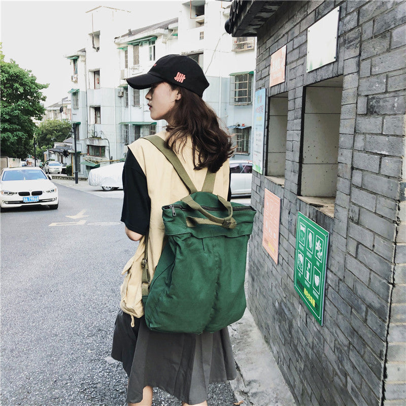 Lazy Style Canvas Art Large-capacity Backpack Women