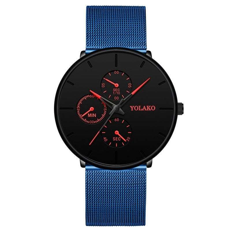 Fashionable ultra-thin mesh belt men's watch