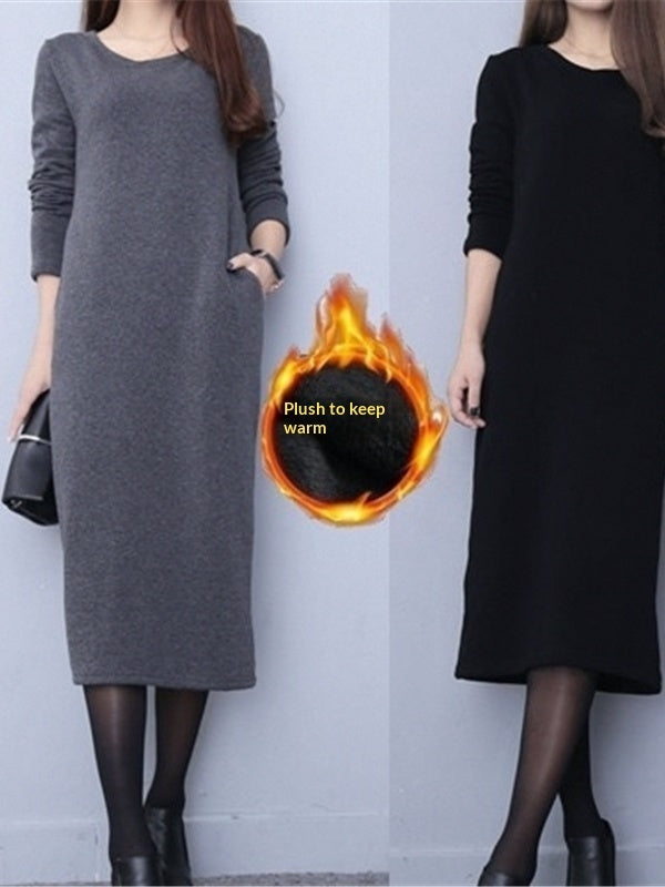 New FallWinter Plus-Size Womens Sweatshirt Dress