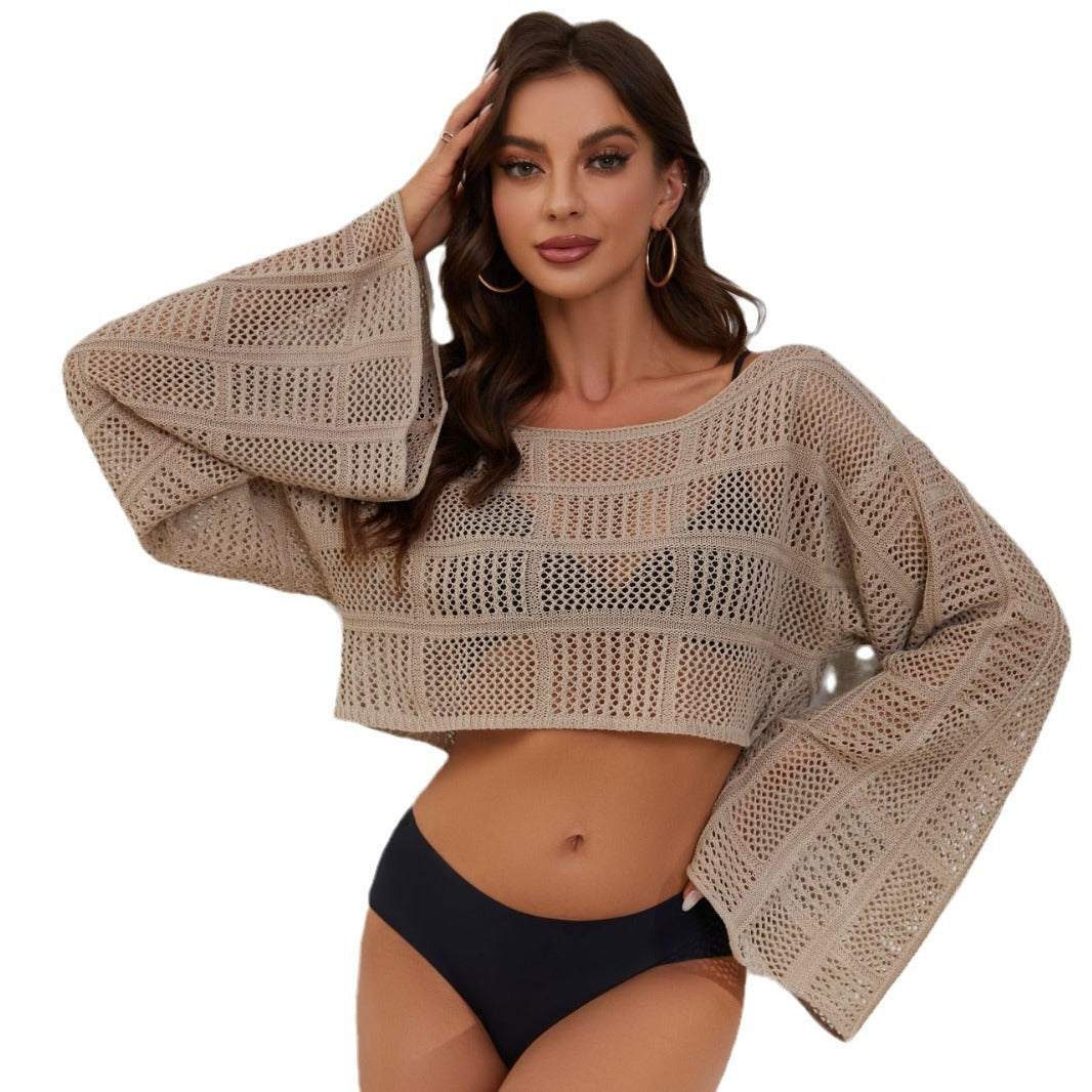 Beach Knitted Hollowed Fashion Bikini Swimsuit Blouse