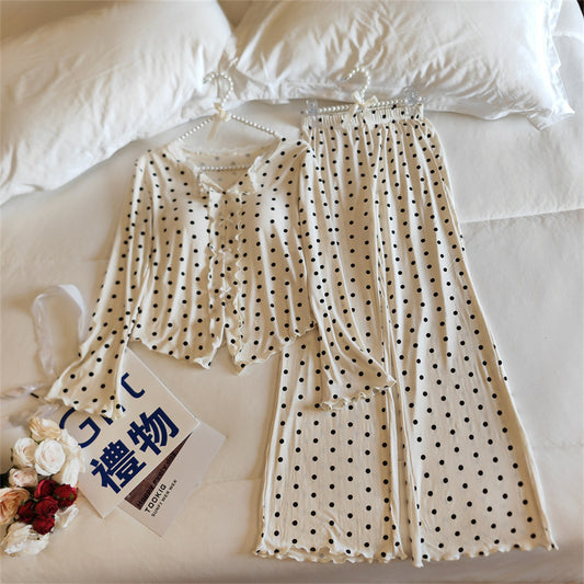 Womens Springautumn Long-sleeve Lightweight Pajama Set