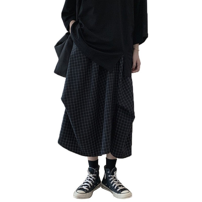 Design Plaid Women Summer Mid-length A- Line Skirt