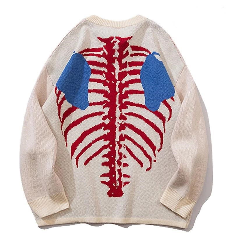 Cashmere European And American Skull Pattern Pullover Sweater Girl