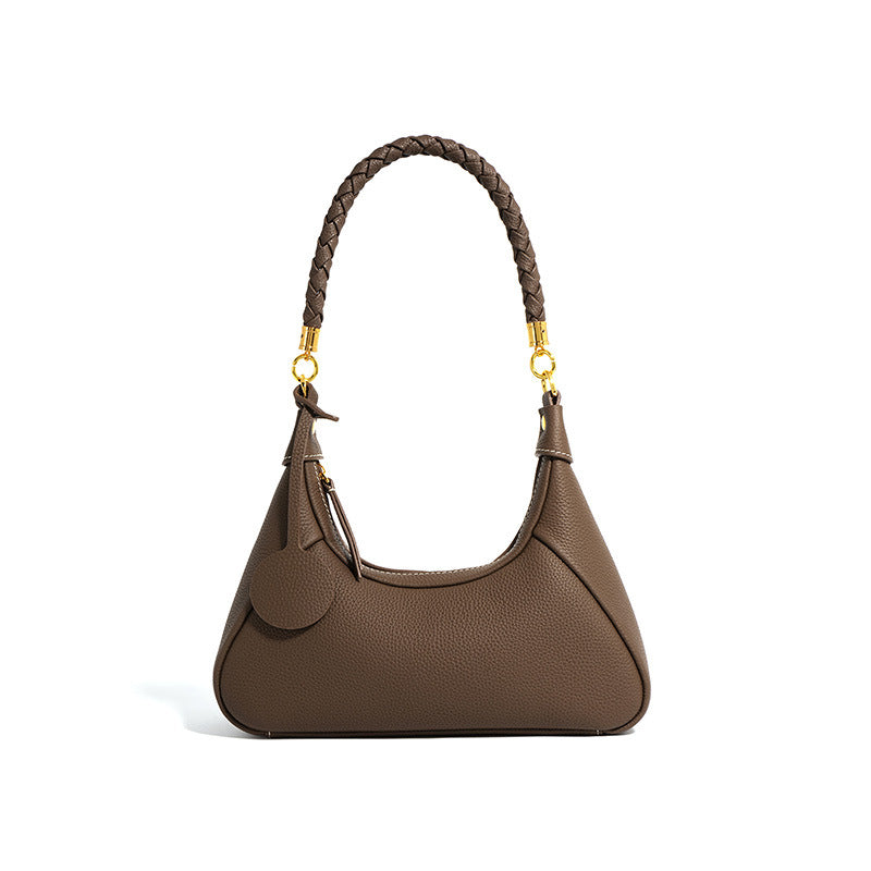 Women's Trendy Cowhide Texture Underarm Bag