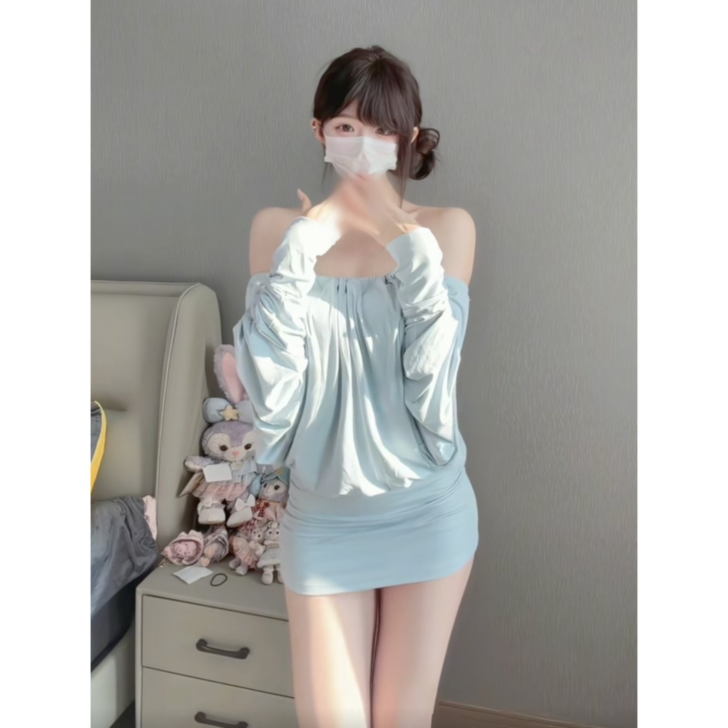 Womens Backless Waist-cinching Figure-hugging Dress