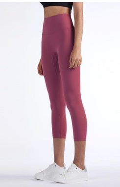 New Fitness Yoga No T-line Nude High-waist Beautiful Buttocks Cropped