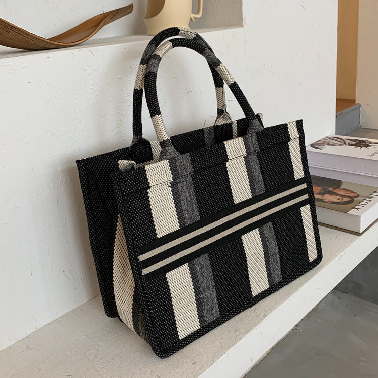 New Fashion Plaid Large Capacity Canvas Tote Bag