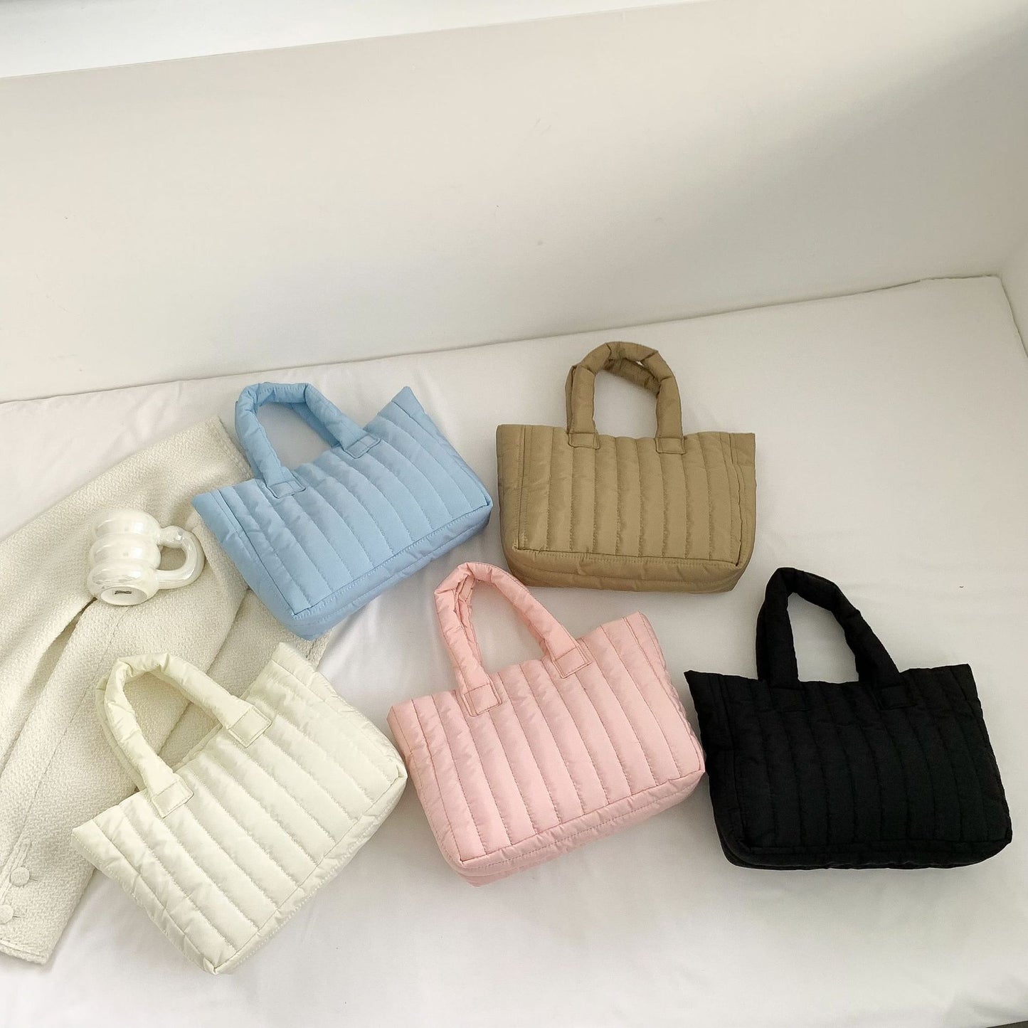 Women's Large-capacity Soft Striped Portable And Fashion Handbag
