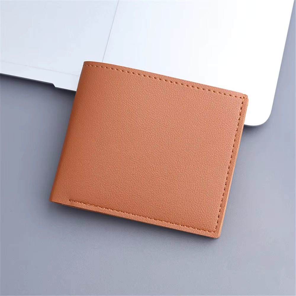 New Men'S Wallet Short Wallet Men'S Youth Fashion Thin Multi Card Large Capacity Horizontal Business Soft Leather Wallet