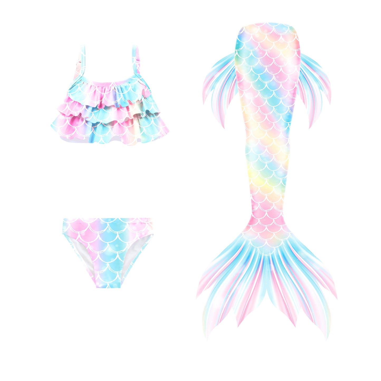 Mermaid Swimsuit Mermaid Tail Swimsuit Girls Swimwear Set Kids Onsen Swimsuit