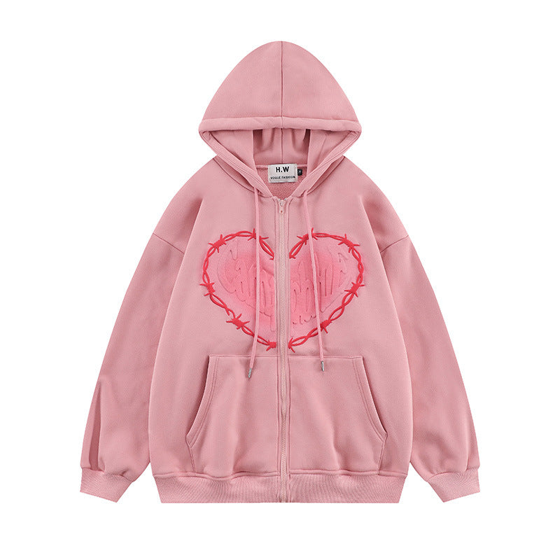 Men's Unisex Love Foam Print Hoodie