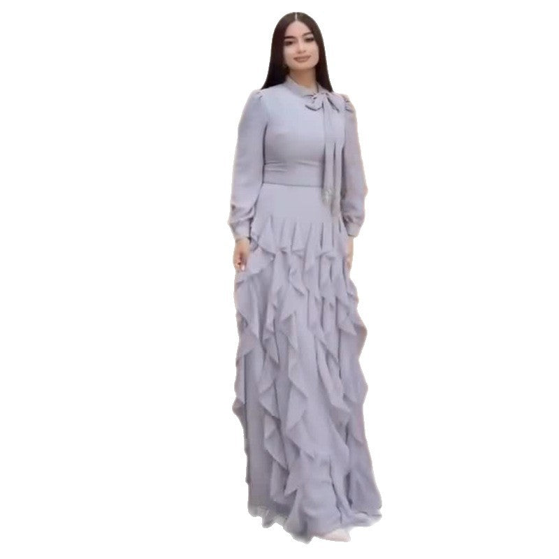 Elegant Ruffled-waist Fashion Maxi Dress