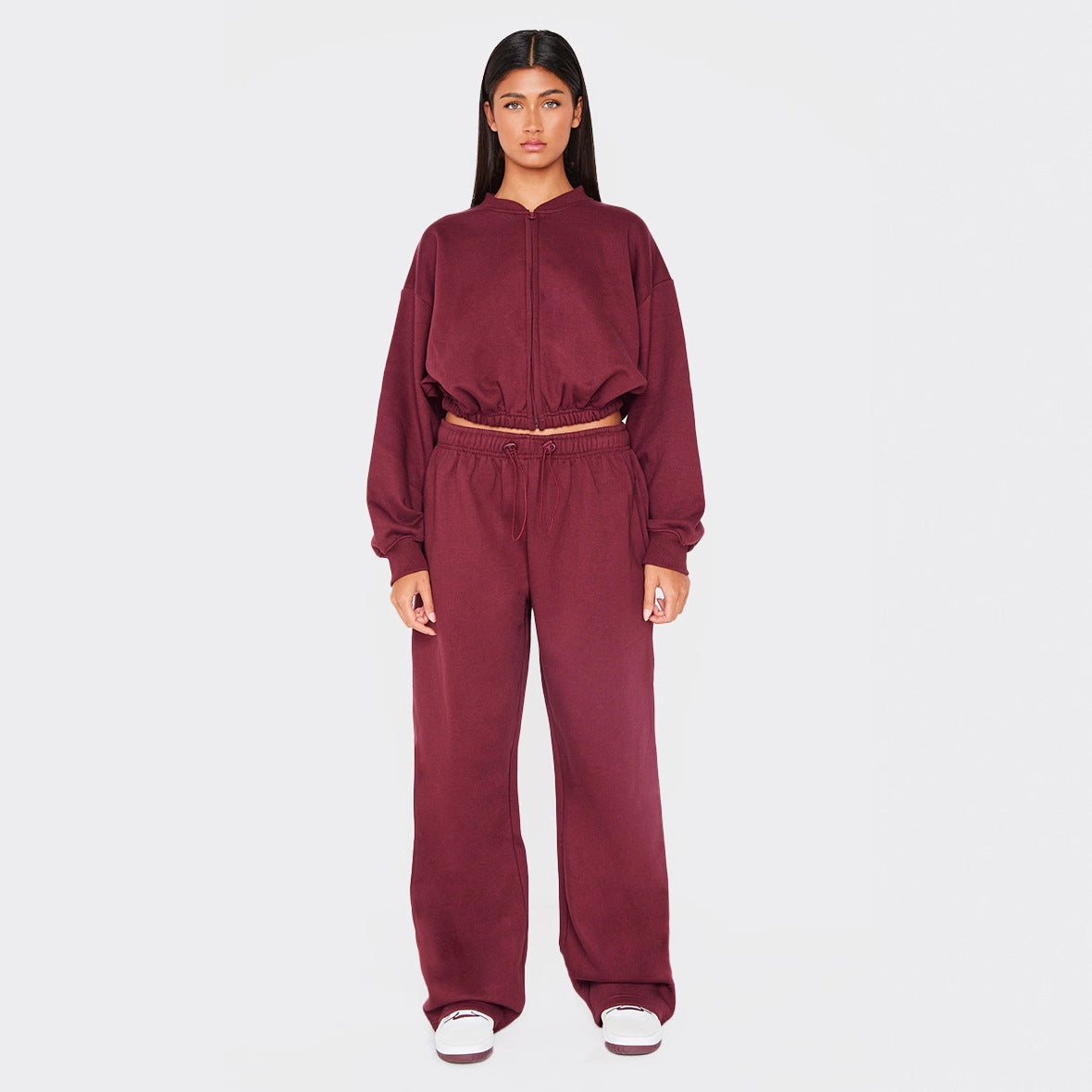 At-home Fashion Slim-fit Belted Cardigan And Pants Set
