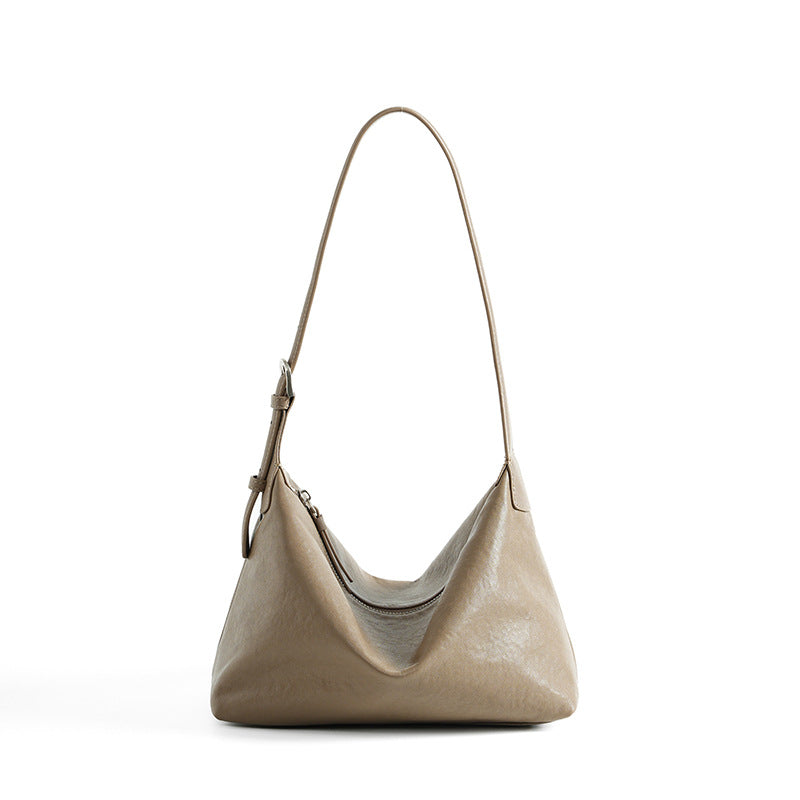 Retro First-Layer Vegetable-Tanned Leather Casual Shoulder Underarm Bag