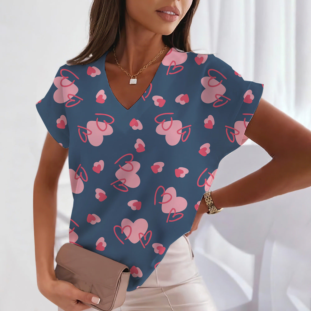 Printed Cute Sweet Short-sleeved T-shirt