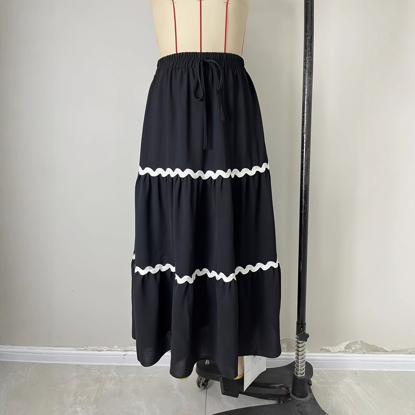 New Womens Simple Ruffled Hemline Skirt
