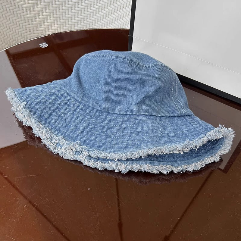 Tree Fungus-like Lacework Cowboy Hat Blue Short Brim Fisherman Hat